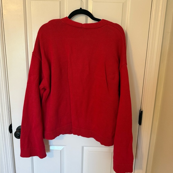 GAP Red V-Neck Pocket Cardigan Sweater XL - Picture 3 of 6
